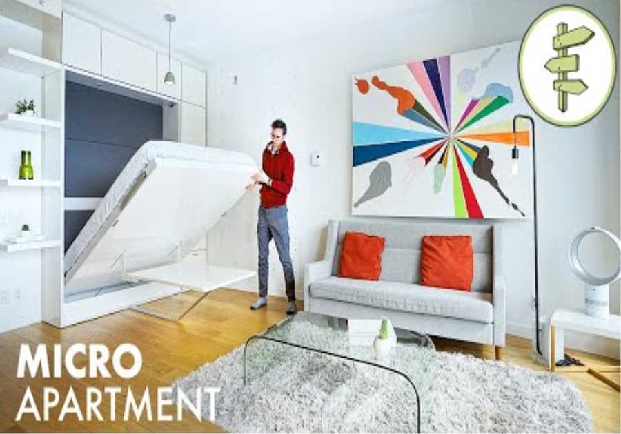 SMALL SPACE TOUR - 280 ft² Minimalist Micro Apartment with Transforming Bed & Table