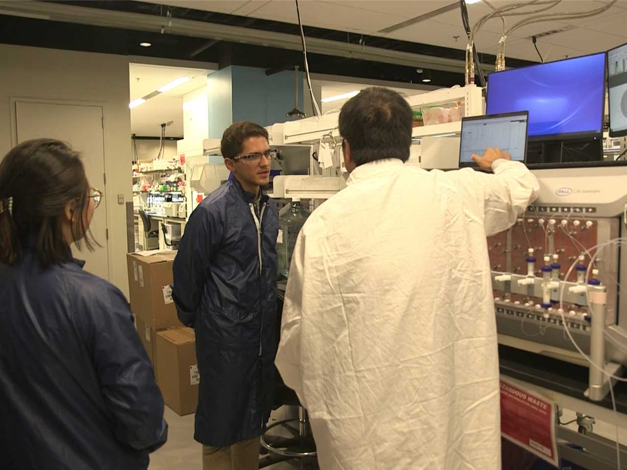 Scientists at Moderna's research hub in Norwood, Massachusetts working on the biotech's mRNA technology