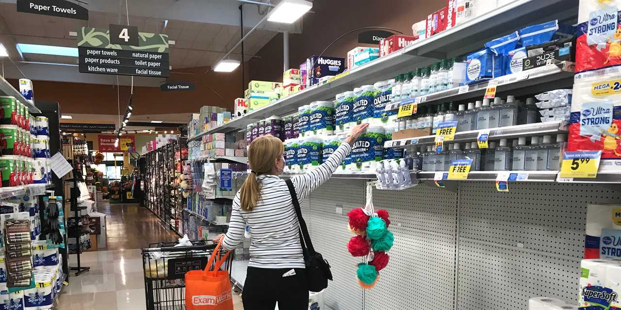 Walmart paper towel shelves