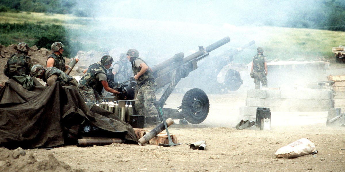 M102 howitzers during Operation Urgent Fury grenada