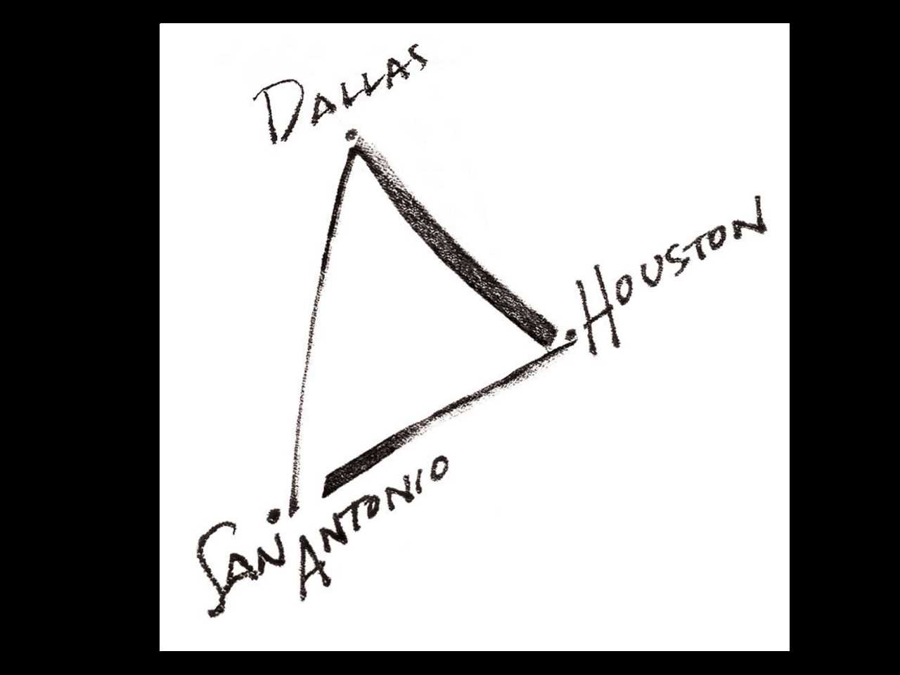 Napkin with Dallas, San Antonio, and Houston