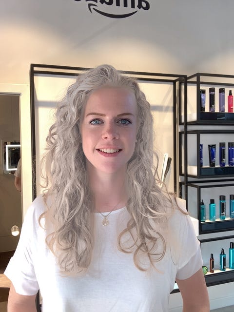 Selfie of hair color in Amazon's augmented-reality app