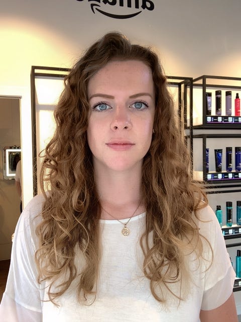 Selfie of hair color in Amazon's augmented-reality app