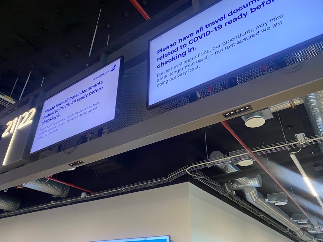 Icelandiar check-in counter at Keflavik Airport