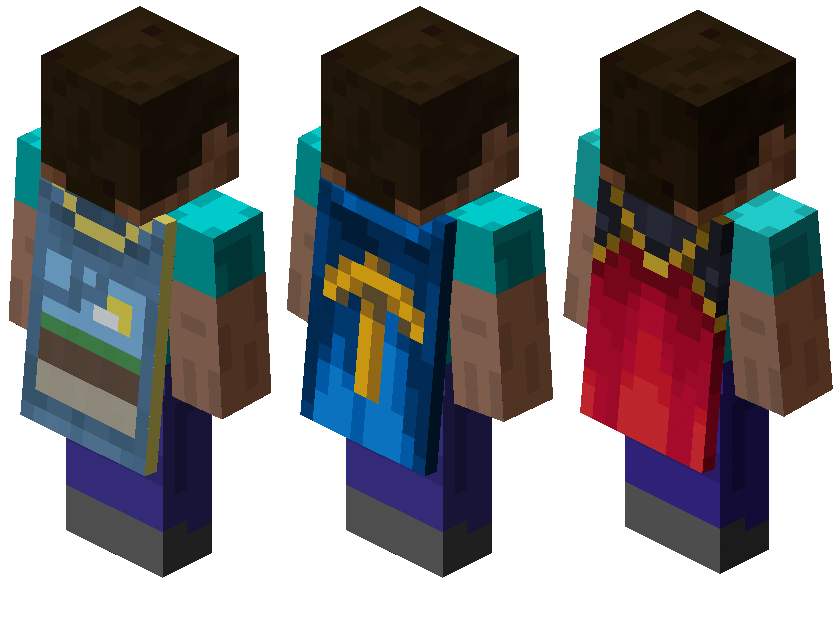 A selection of capes from Minecraft: Java Edition.