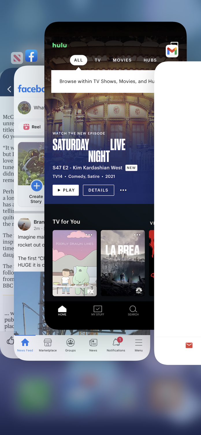 Closing an app on iPhone.
