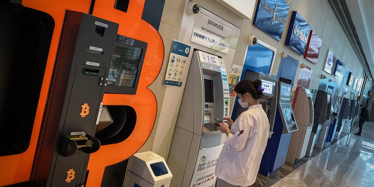 Crypto bitcoin ATM symbol