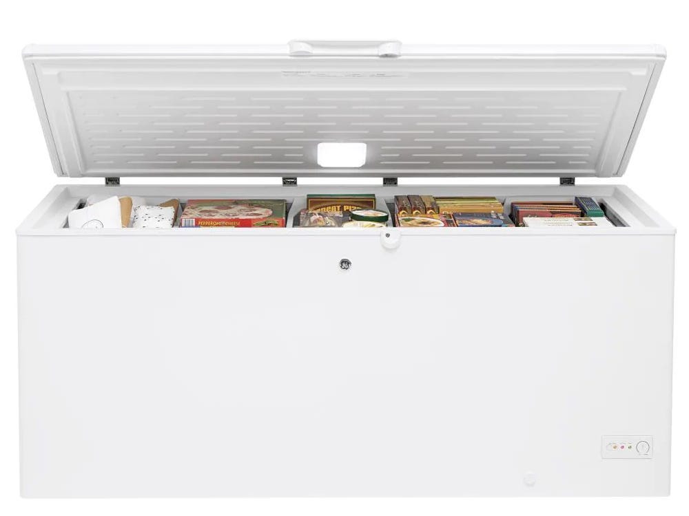Image of GE ​​FCM22DLWW on white background for best freezer of 2021