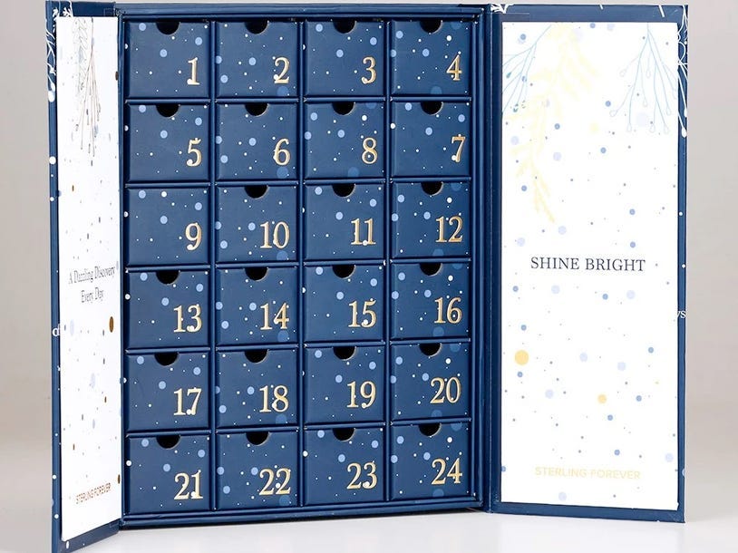 Image of the Sterling Forever jewelry advent calendar for best advent calendars 2021