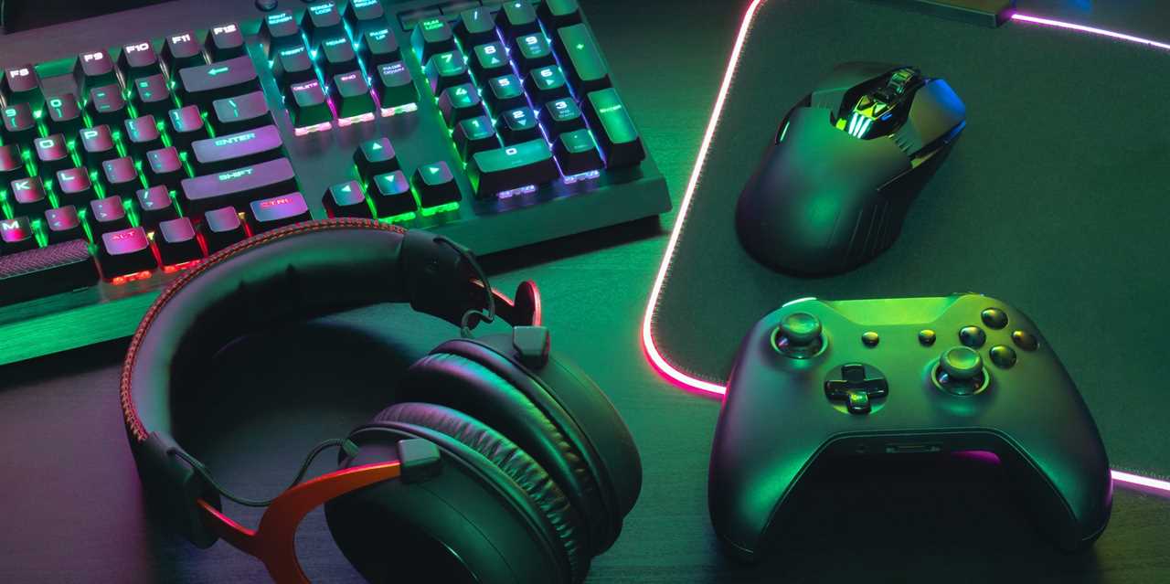 playstation controller PC gaming desktop set-up