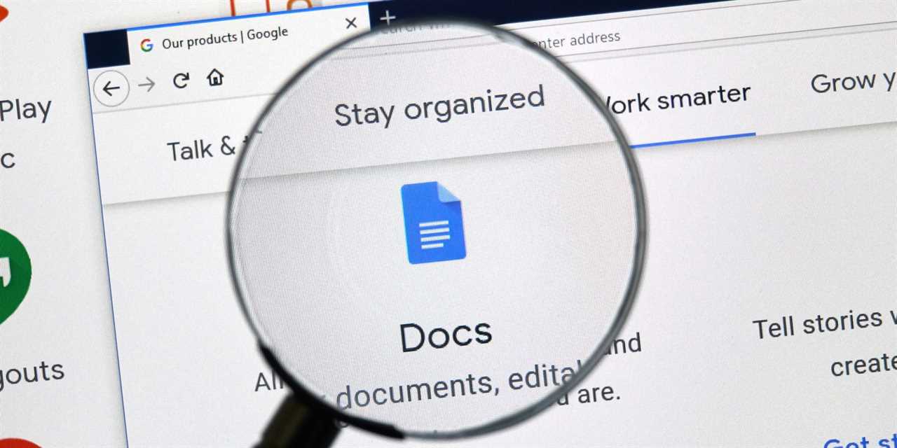 Google Docs on computer