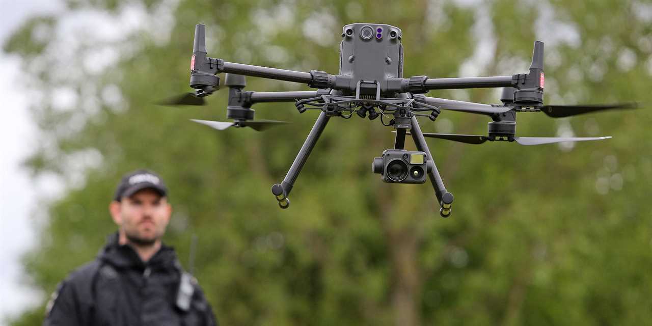 cop with drone