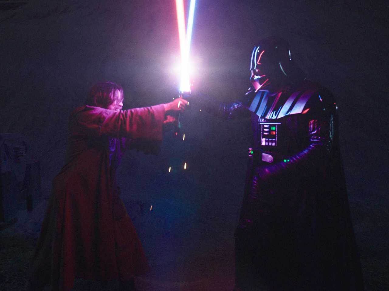 Darth Vader battling Obi-Wan Kenobi