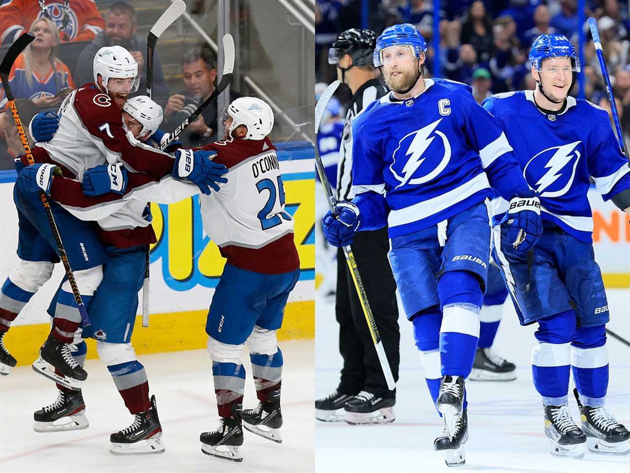 Colorado Avalanche and Tampa Bay Lightning composite 3 hero image