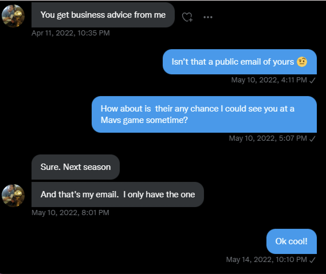 DMs between Jack Sweeney and Mark Cuban