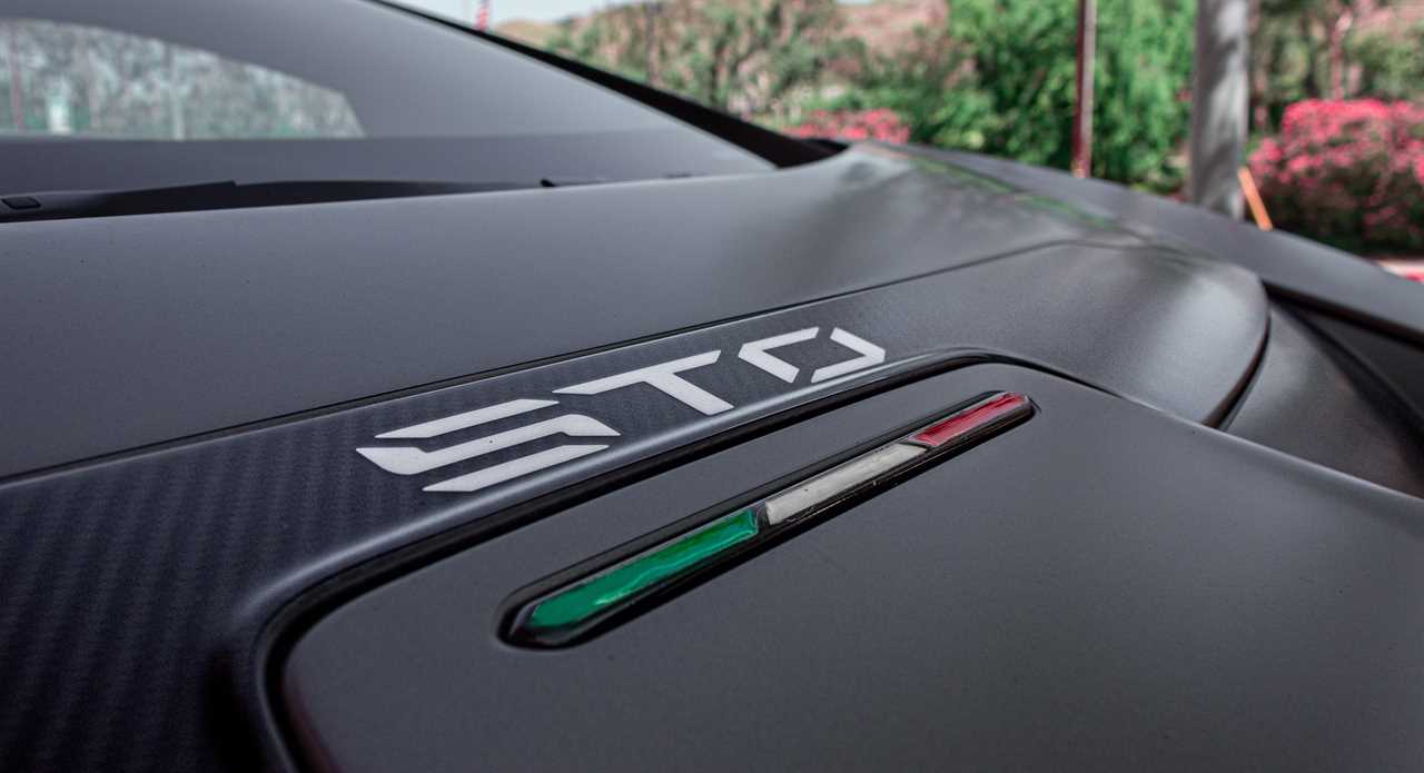 A gray Lamborghini Huracan STO.