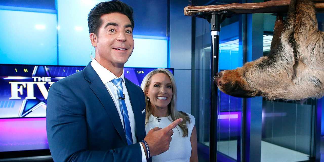 Fox News hosts Jesse Watters (left) and Dana Perino (right).