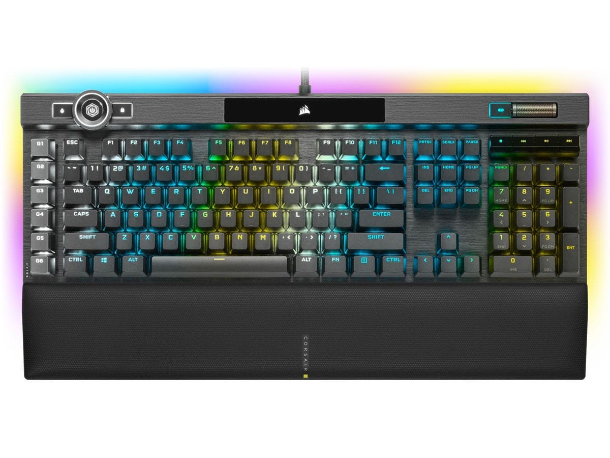 The Corsair K100 RGB is the best gaming keyboard overall for its combination of performance, features, and build.