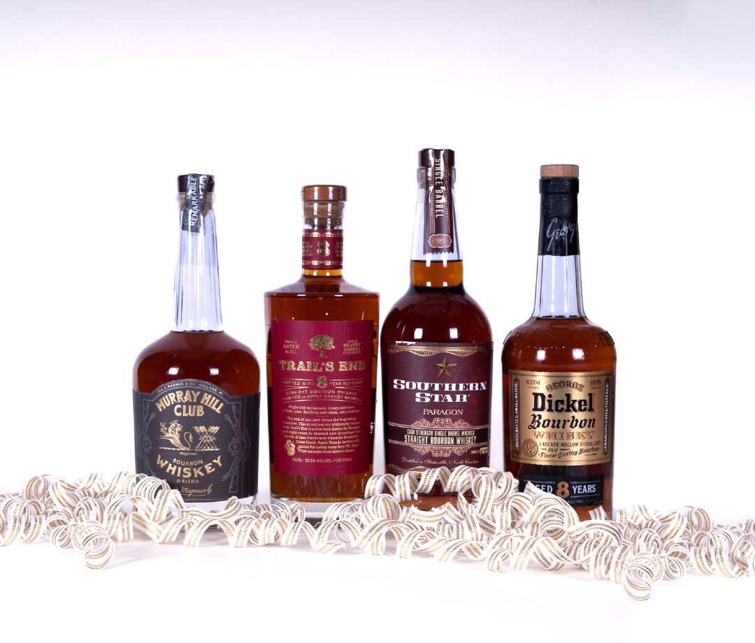 Lineup of bourbons