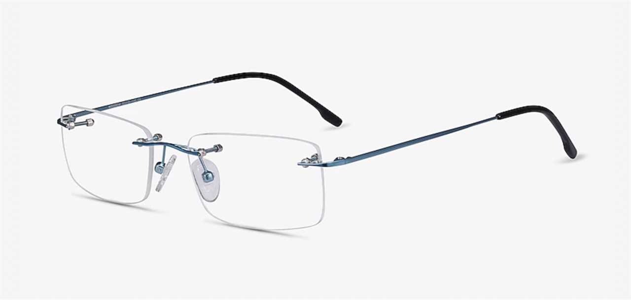 Woodrow Rectangle Blue Eyeglasses