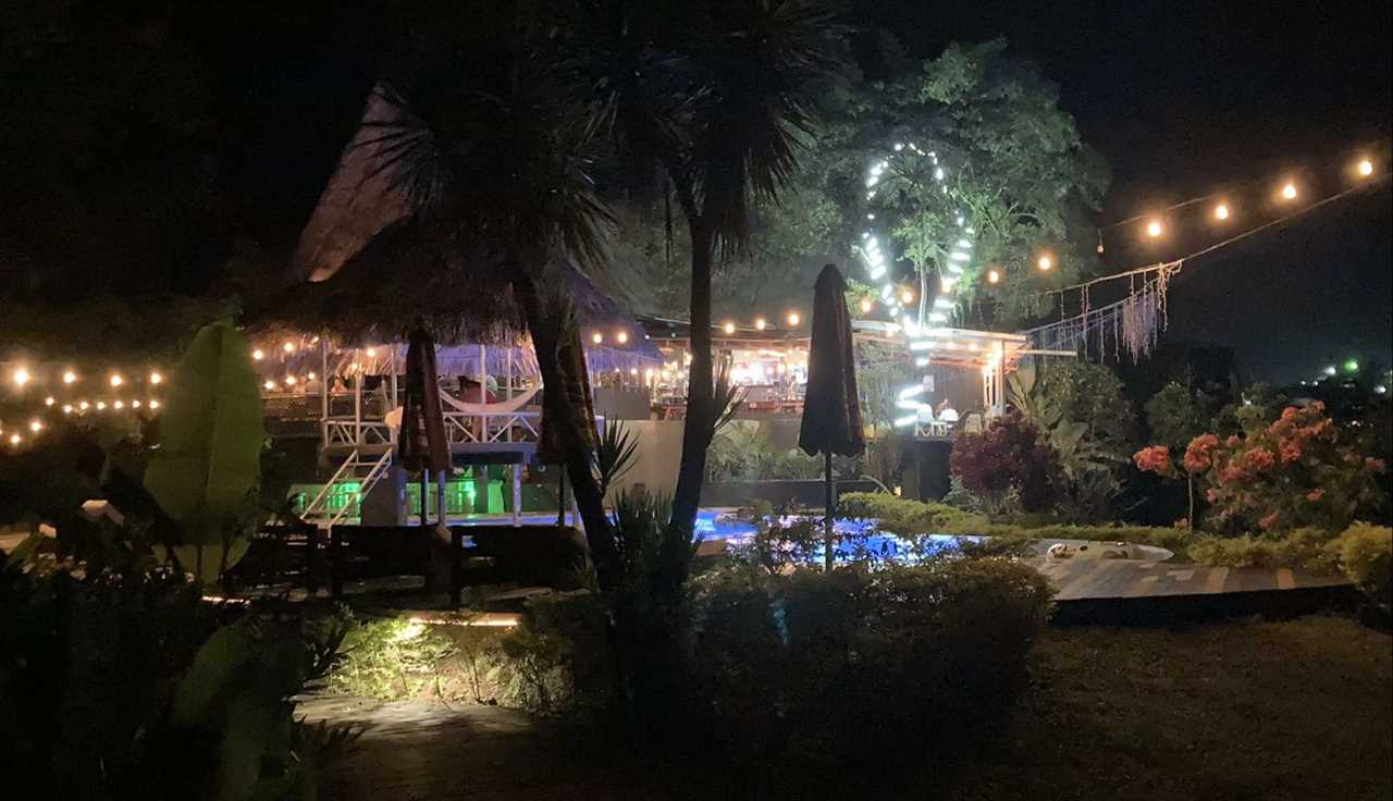 pool are at night zephyr lodge guatemala