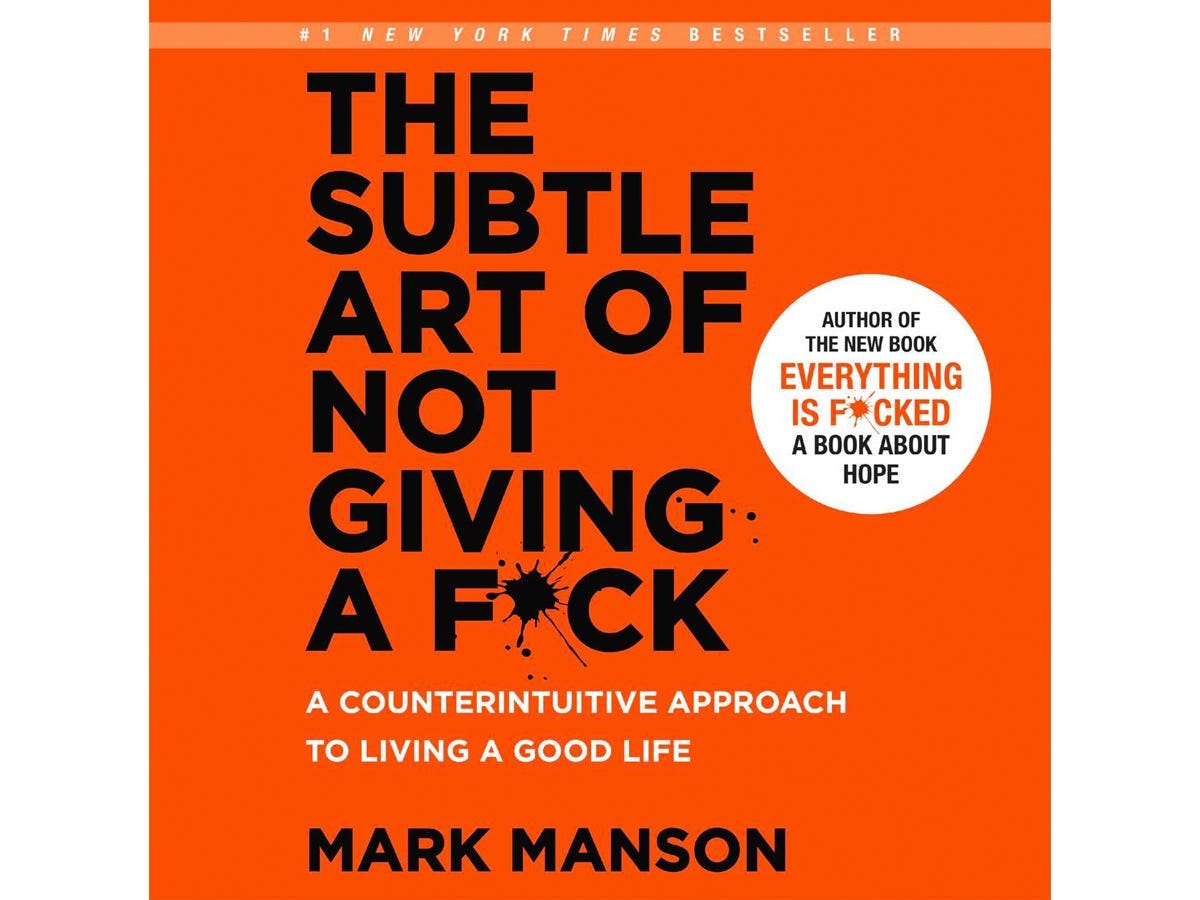 “The Subtle Art of Not Giving a F*ck” by Mark Manson audiobook cover
