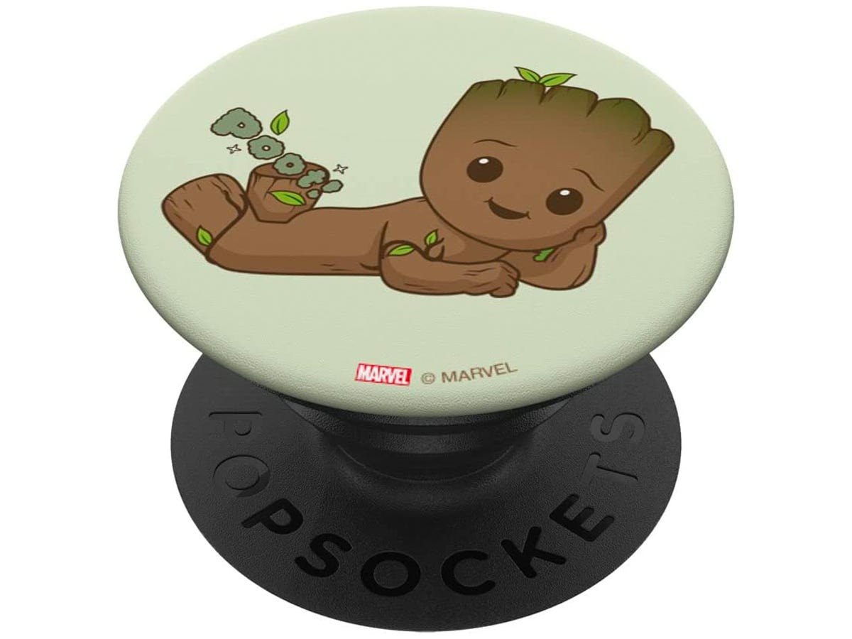 PopSocket of toddler Groot laying on his belly
