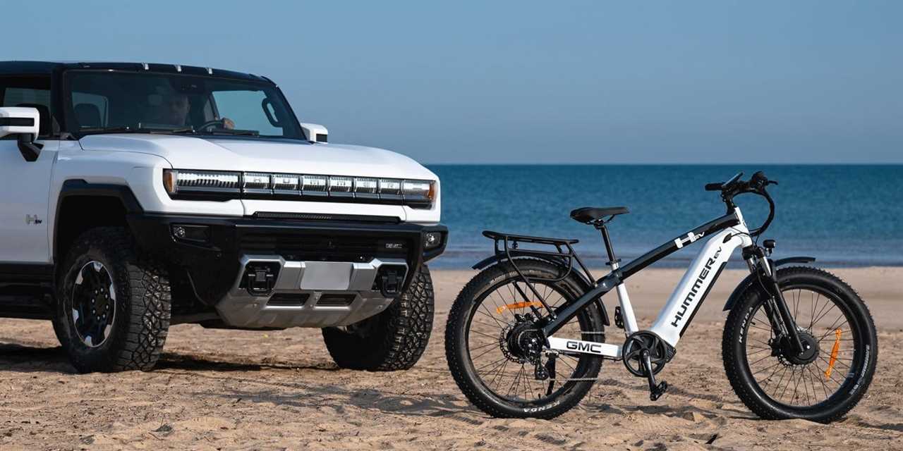 The GMC Hummer EV and its e-bike counterpart.