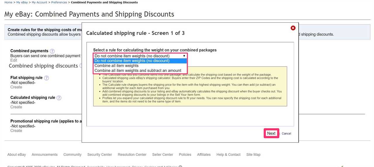 How to combine shipping on eBay