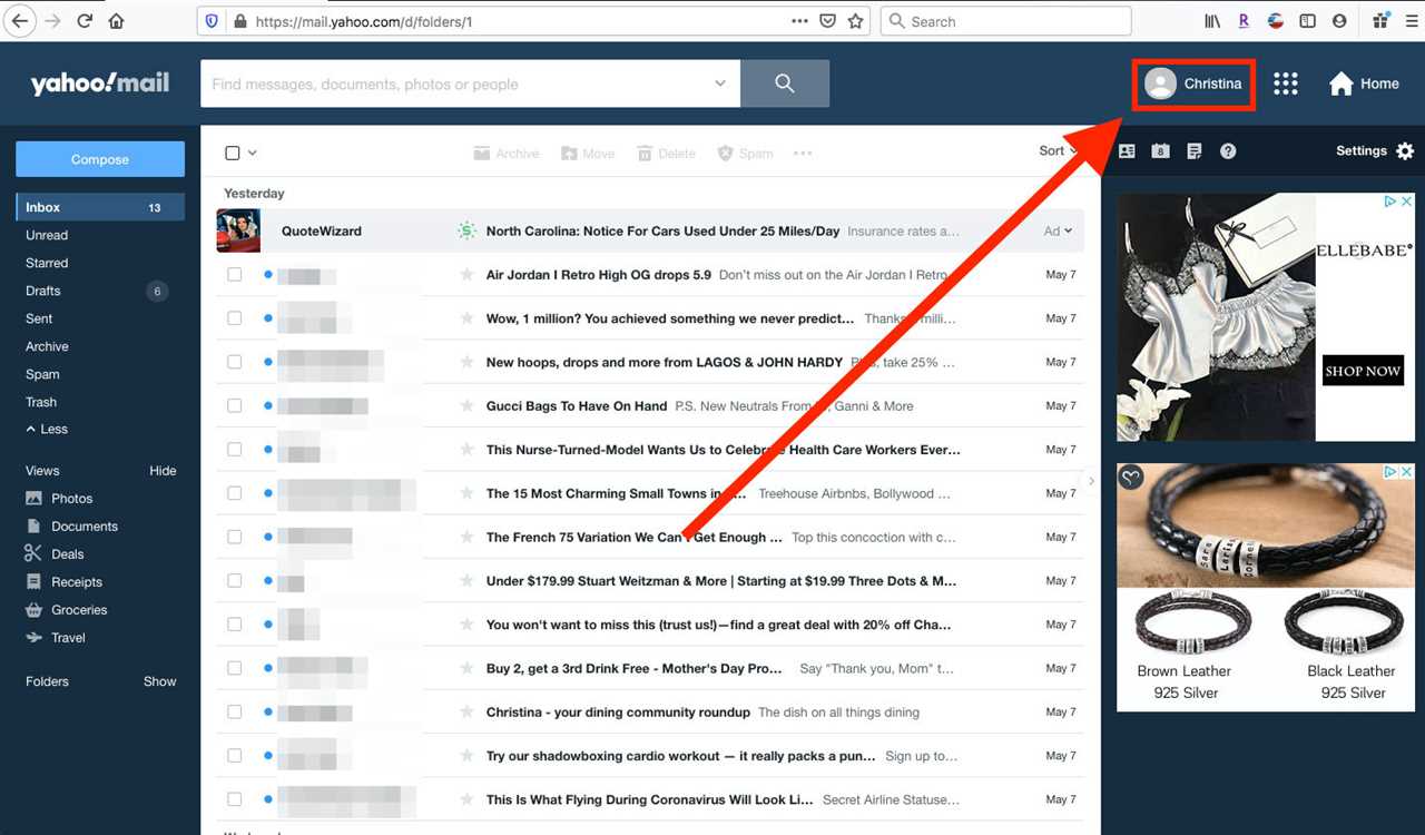 3 change yahoo mail name