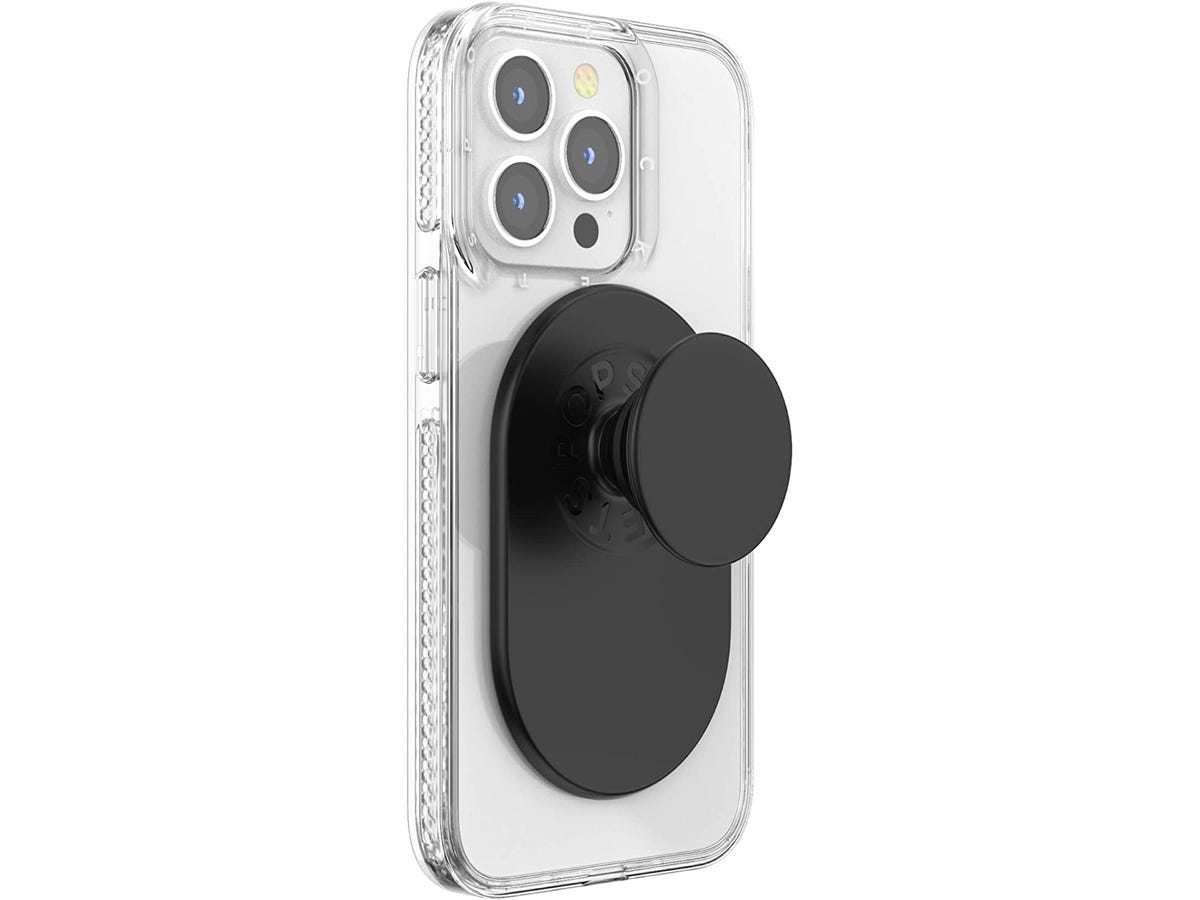 a PopSockets MagSafe PopGrip Phone Holder on the back of an iPhone as one of the best tech products under $50