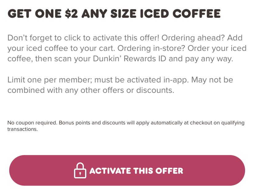 Dunkin' rewards