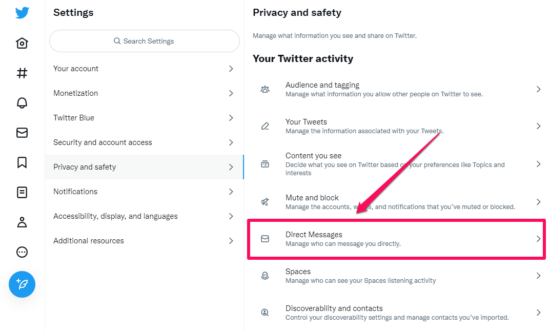Twitter’s Privacy and safety options in Twitter.
