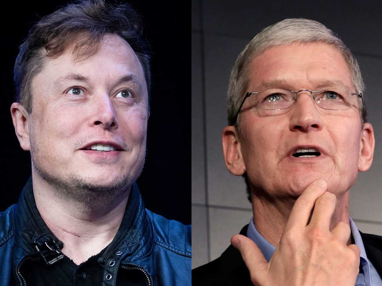 Elon Musk Tim Cook