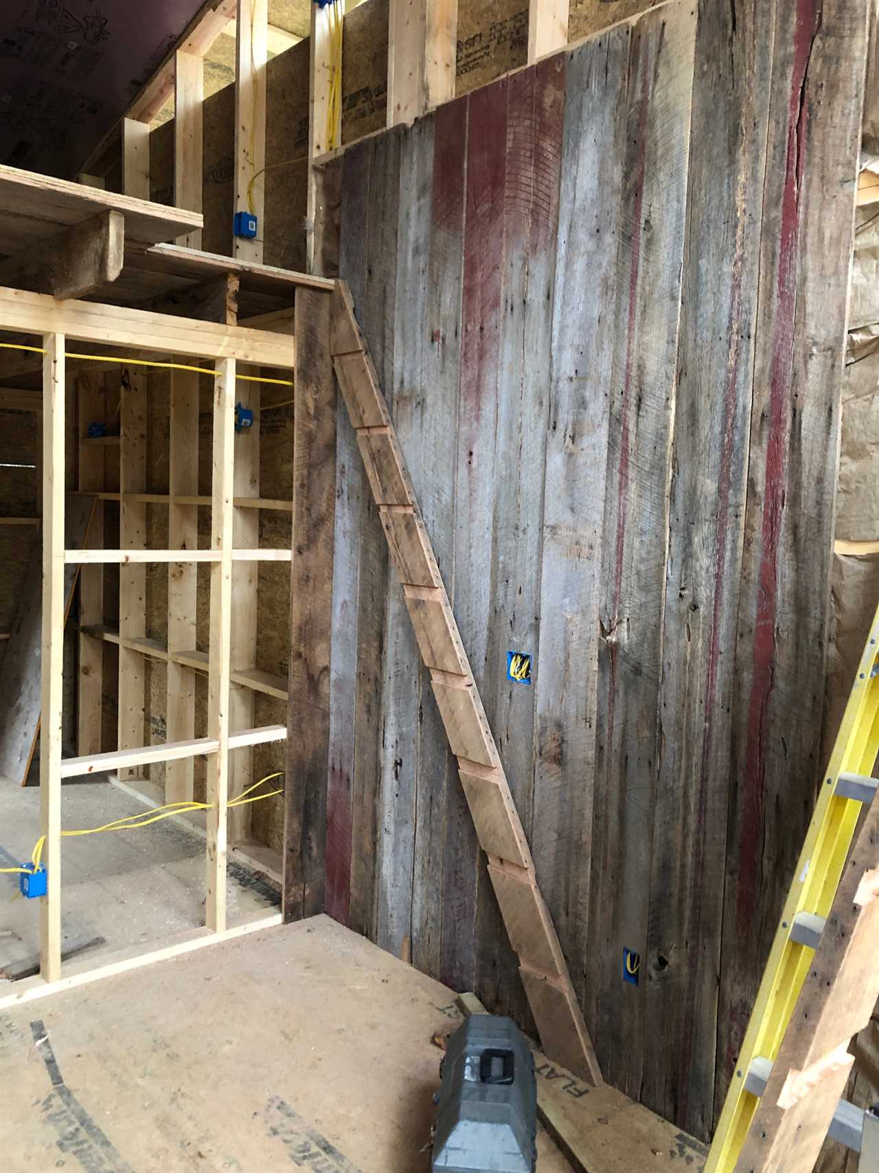 Barn wood made into an interior wall