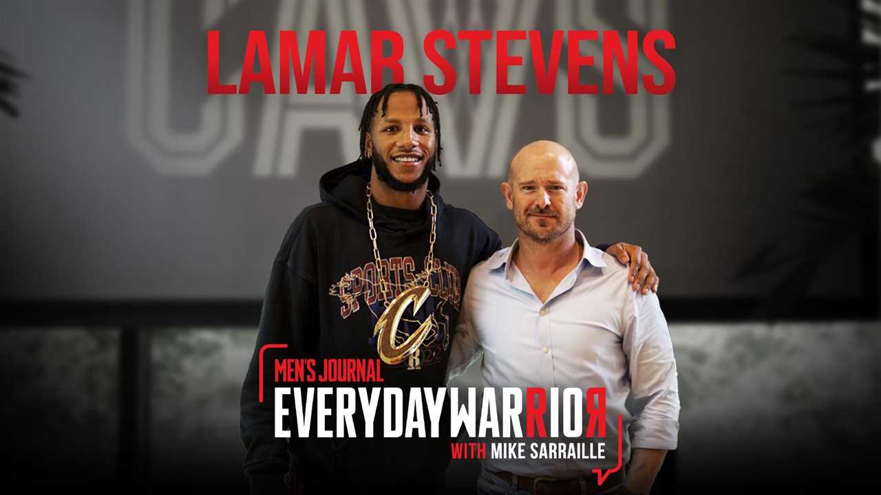 Everyday Warrior podcast cover with basketball player Lamar Sevens standing next to host