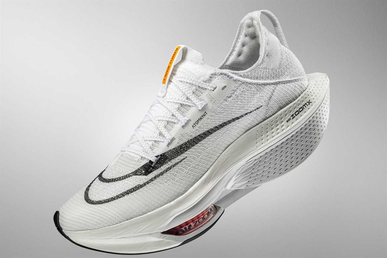 White Nike running shoe