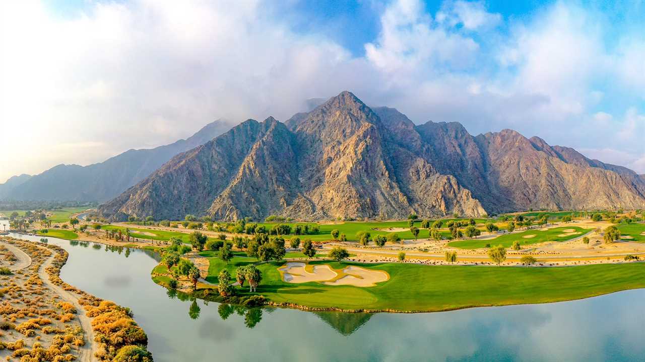 Aerial view of SilverRock Golf Resort, La Quinta, California. winter golf destinations