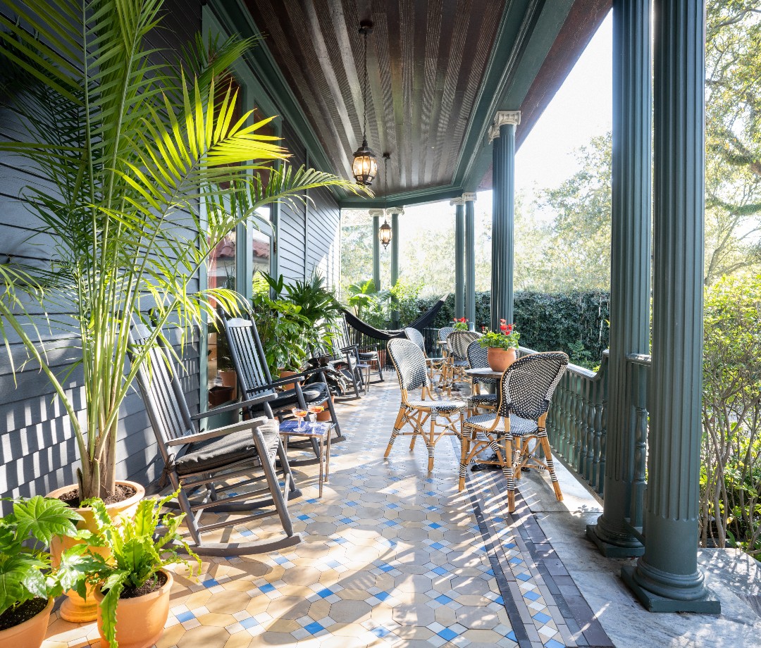 Porch of The Chloe in New Orleans, Louisiana