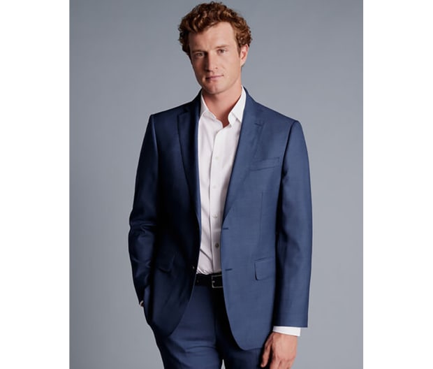 Dress Up in Style With This Ocean Blue Sharkskin Suit