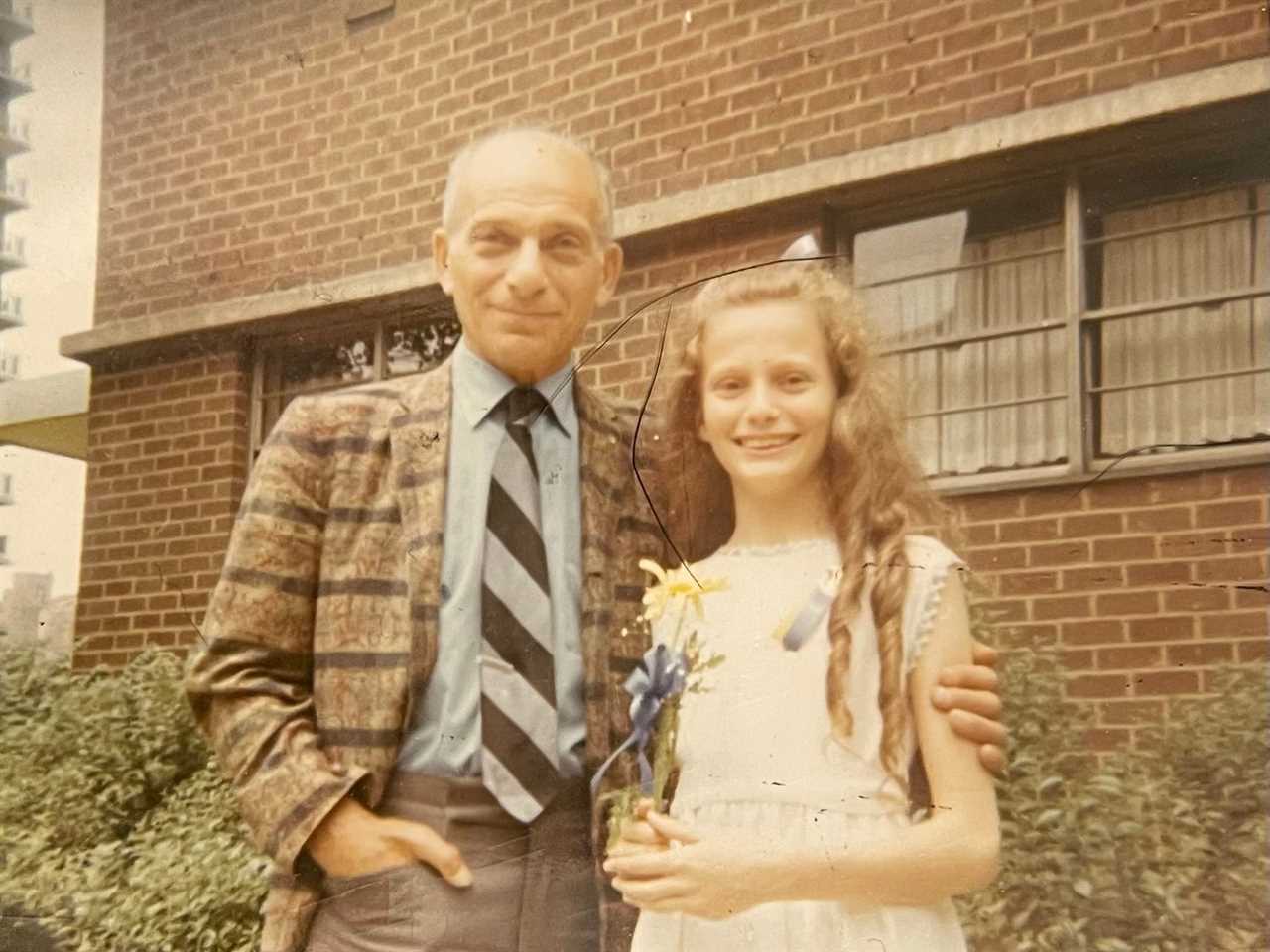 Beth Harpaz and her father when he was 60 and she was 10.