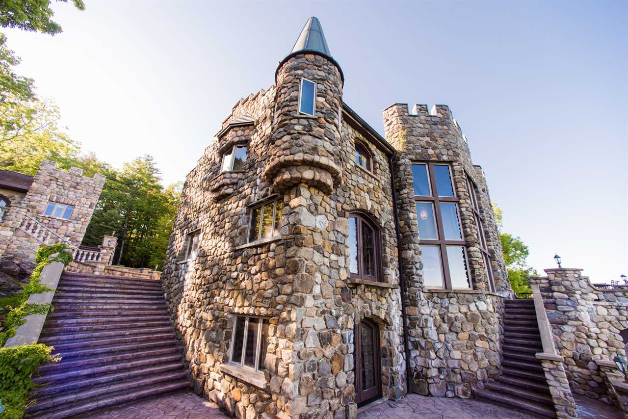 Highlands Castle from a worms-eye view.