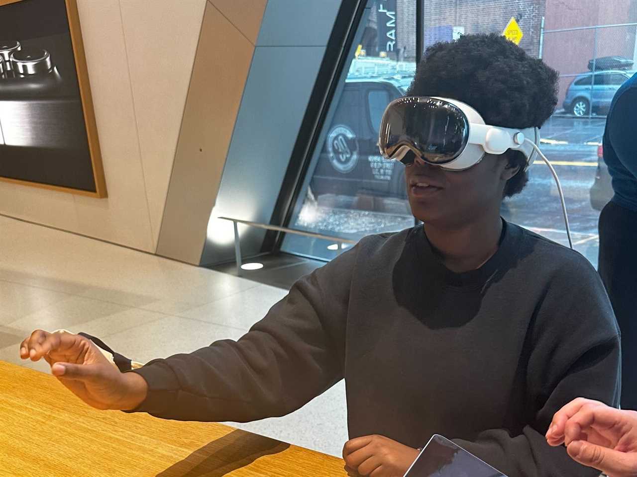 Jordan Hart testing out the Apple Vision Pro