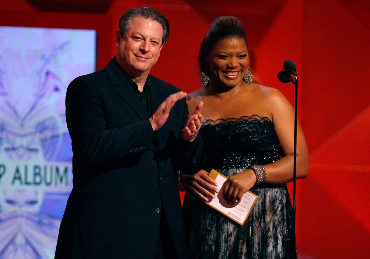 Al Gore and Queen Latifah at the Grammys in 2007