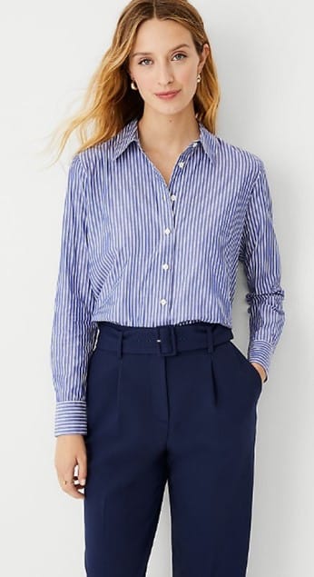 Petite Striped Relaxed Perfect Shirt