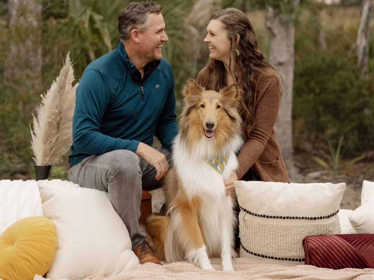 Kelsey Herbers and her fiancé with their dog