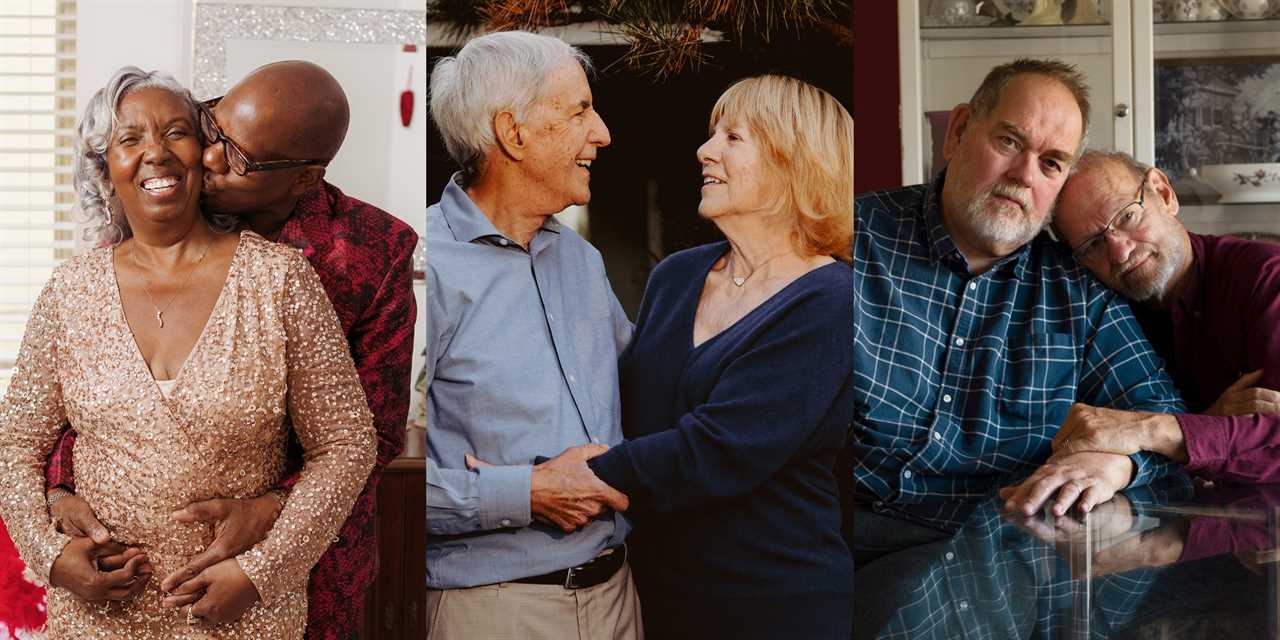 Triptychs of three couples: Rita and Theodore, Beverly and Richard, and Lee and Bert