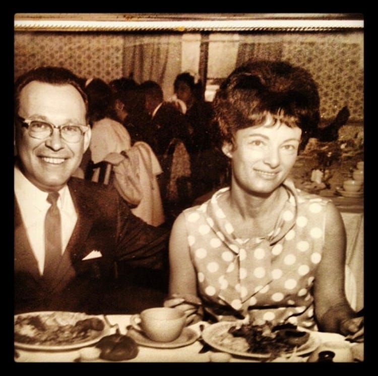 The author's grandparents, Mimi and Papa, when they were younger.