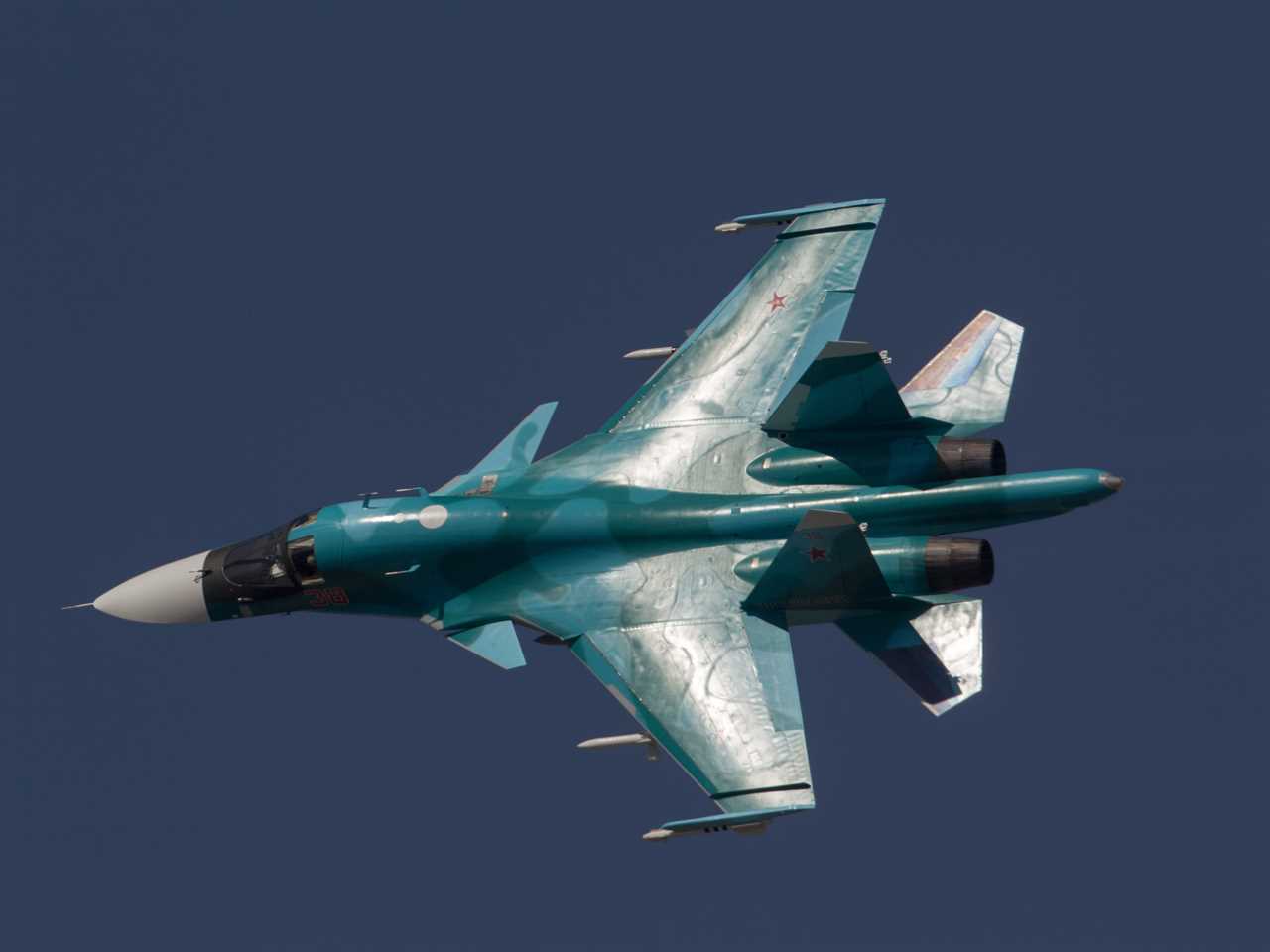 The Sukhoi Su-34 jet fighter-bomber of Russian Air Force.