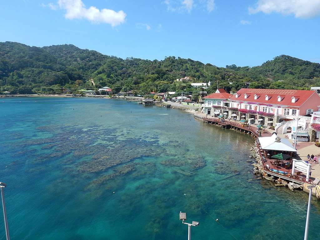 Main street in Coxen Hole roatan Honduras